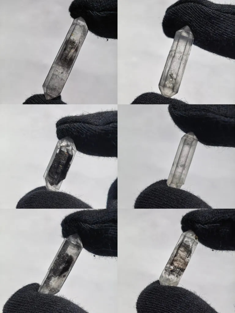 Natural Sketch Quartz & Black Inclusion Double Terminated Crystal Set (No.8)